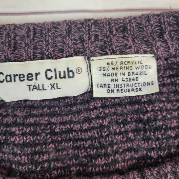 Vintage Career Club Purple Geometric Sweater - XL Tall - Picture 4 of 4